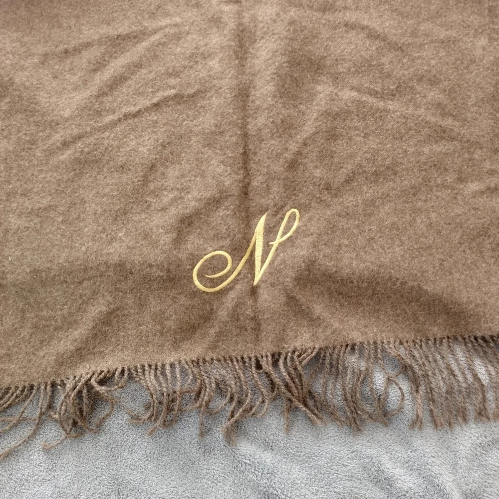 A Soft Idea 100% Baby Alpaca Throw Blanket Monogram 